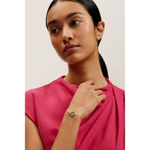 Load image into Gallery viewer, ted baker monelle: monogram button adjustable bracelet gold tone, black
