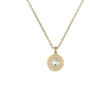 Load image into Gallery viewer, ted baker cherlie: crystal button pendant necklace gold tone, pink, clear crystal
