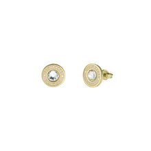 Load image into Gallery viewer, ted baker cherelle: crystal button stud earrings gold tone, pink crystal
