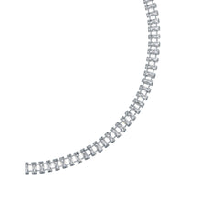 Load image into Gallery viewer, ted baker isabeau: crystal baguette necklace, silver tone, clear crystal
