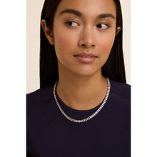 Load image into Gallery viewer, ted baker isabeau: crystal baguette necklace, silver tone, clear crystal
