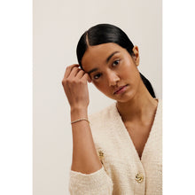 Load image into Gallery viewer, ted baker isela: crystal baguette slinky adjustable bracelet gold tone, clear crystal
