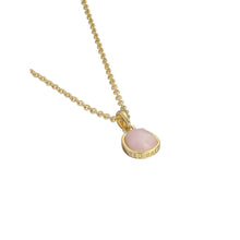 Load image into Gallery viewer, ted baker peralia: pebble stone pendant necklace gold tone, pink
