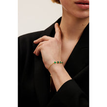 Load image into Gallery viewer, ted baker pelra: pebble stone adjustable bracelet gold tone, green

