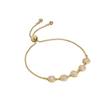 Load image into Gallery viewer, ted baker pelra: pebble stone adjustable bracelet gold tone, pink

