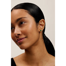 Load image into Gallery viewer, ted baker peliea: pebble stone stud earrings gold tone, green
