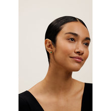 Load image into Gallery viewer, ted baker peliea: pebble stone stud earrings gold tone, green
