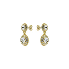 Load image into Gallery viewer, ted baker sollia: solitaire sparkle crystal drop earrings gold tone, clear crystal
