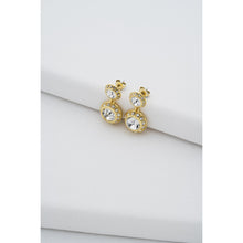 Load image into Gallery viewer, ted baker sollia: solitaire sparkle crystal drop earrings gold tone, clear crystal
