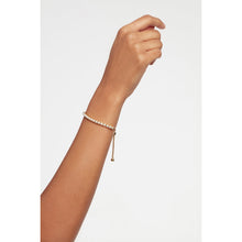 Load image into Gallery viewer, ted baker pearl tennis gold tone sliding braceelt
