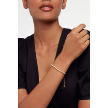 Load image into Gallery viewer, ted baker pearl tennis gold tone sliding braceelt
