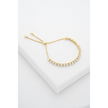 Load image into Gallery viewer, ted baker pearl tennis gold tone sliding braceelt
