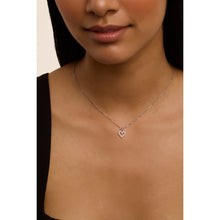 Load image into Gallery viewer, ted baker amore: crystal halo heart pendant necklace, silver tone, clear crystal
