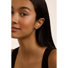 Load image into Gallery viewer, ted baker amorina crystal halo heart stud earrings, silver tone, clear crystal
