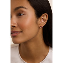 Load image into Gallery viewer, ted baker joyaa: jewel cluster stud earrings, gold tone, pink, clear crystal
