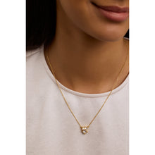 Load image into Gallery viewer, ted baker joyelle: jewel cluster pendant necklace gold tone, pearl, clear crystal
