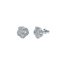 Load image into Gallery viewer, ted baker florine: crystal flower stud earrings silver tone, clear crystal
