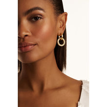 Load image into Gallery viewer, ted baker lina: double link crystal drop earrings gold tone
