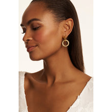 Load image into Gallery viewer, ted baker lina: double link crystal drop earrings gold tone
