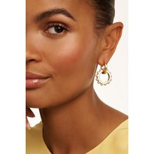 Load image into Gallery viewer, ted baker lorrie: double logo link drop earrings gold tone
