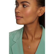 Load image into Gallery viewer, ted baker molli: monogram crystal pendant necklace gold tone
