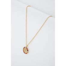 Load image into Gallery viewer, ted baker molli: monogram crystal pendant necklace gold tone
