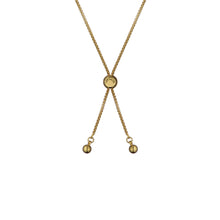 Load image into Gallery viewer, ted baker molina: monogram crystal adjustable bracelet gold tone
