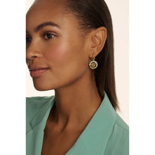 Load image into Gallery viewer, ted baker molika: monogram crystal huggie earrings gold tone

