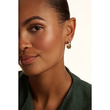 Load image into Gallery viewer, ted baker clarence: crystal cluster hoop earrings gold tone
