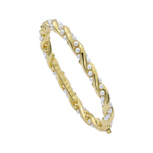 Load image into Gallery viewer, ted baker tilaa: twisted pearl cuff gold tone
