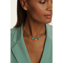 Load image into Gallery viewer, ted baker farah: faceted stone heart necklace gold tone
