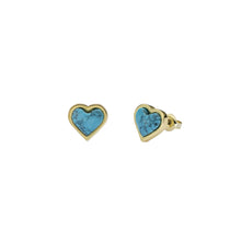 Load image into Gallery viewer, ted baker faris: faceted stone heart stud earrings gold tone
