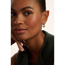 Load image into Gallery viewer, ted baker cherise: crystal cluster heart huggie drop earrings gold tone
