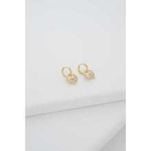 Load image into Gallery viewer, ted baker cherise: crystal cluster heart huggie drop earrings gold tone
