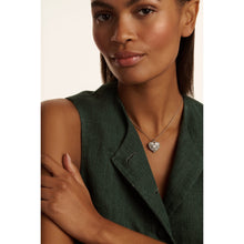 Load image into Gallery viewer, ted baker cherish: crystal cluster heart locket pendant necklace silver tone

