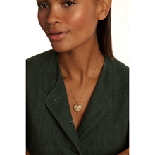 Load image into Gallery viewer, ted baker cherish: crystal cluster heart locket pendant necklace gold tone
