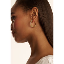 Load image into Gallery viewer, ted baker peraa: medium pearl hoop earrings gold tone
