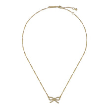 Load image into Gallery viewer, ted baker ribah: crystal ribbon bow gold tone pendant

