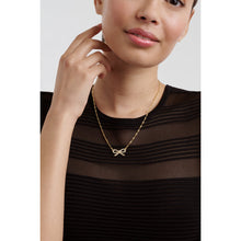 Load image into Gallery viewer, ted baker ribah: crystal ribbon bow gold tone pendant
