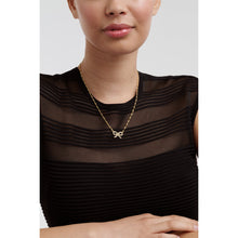 Load image into Gallery viewer, ted baker ribah: crystal ribbon bow gold tone pendant
