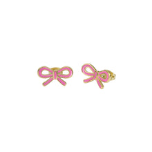 Load image into Gallery viewer, ted baker bowie: tie bow enamel stud earrings
