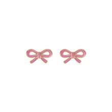 Load image into Gallery viewer, ted baker bowie: tie bow enamel stud earrings
