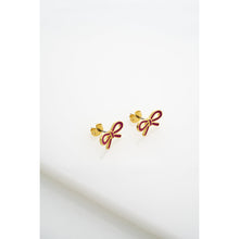 Load image into Gallery viewer, ted baker bowie: tie bow enamel stud earrings
