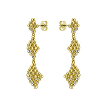 Load image into Gallery viewer, ted baker boa: crystal bobble diamond gold tone drop earrings
