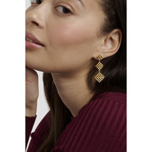 Load image into Gallery viewer, ted baker boa: crystal bobble diamond gold tone drop earrings
