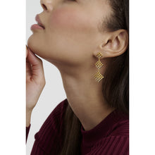 Load image into Gallery viewer, ted baker boa: crystal bobble diamond gold tone drop earrings
