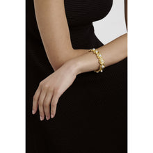 Load image into Gallery viewer, ted baker darell: daisy pearl gold tone bangle bracelet
