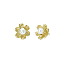Load image into Gallery viewer, ted baker dara: daisy pearl gold tone stud earrings
