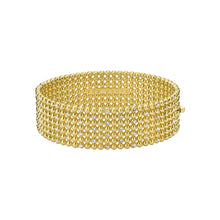 Load image into Gallery viewer, ted baker bobbi: crystal bobble wide gold tone bangle bracelet

