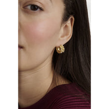 Load image into Gallery viewer, ted baker bonny: crystal bobble small gold tone hoop earrings
